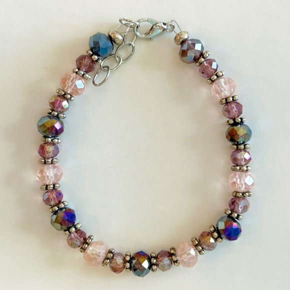Pink & Purple Ombre Bead Bracelet - Picture 2 of 3